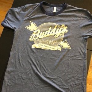Buddy’s Pizzeria Restaurant Detroit Michigan 70th Anniversary Ringer Tee Shirt M